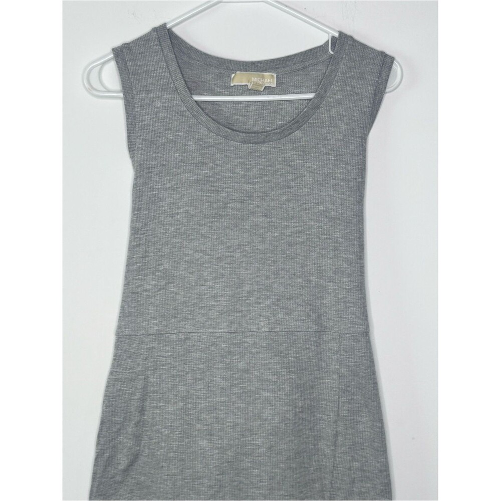 MICHAEL Michael Kors Gray Waffle Knit Sleeveless Tie Back Maxi Dress XL - Picture 3 of 10